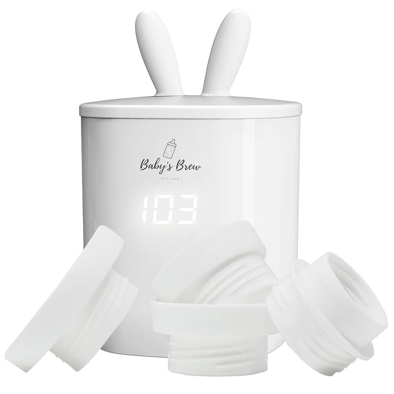 Baby's Brew The Baby’s Brew 3.0 Portable Bottle Warmer Adapter Set, Breastmilk, Formula & Water Warmer, Smart Sensor Technology, Leak-Proof, Travel-Friendly, BPA-Free, | Single Warmer with 4 Adapters - Image 2